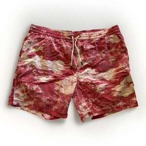 COTTON ON Beach Short Mens XL Swim Trunks Shorts‎ Red White Palm Trees